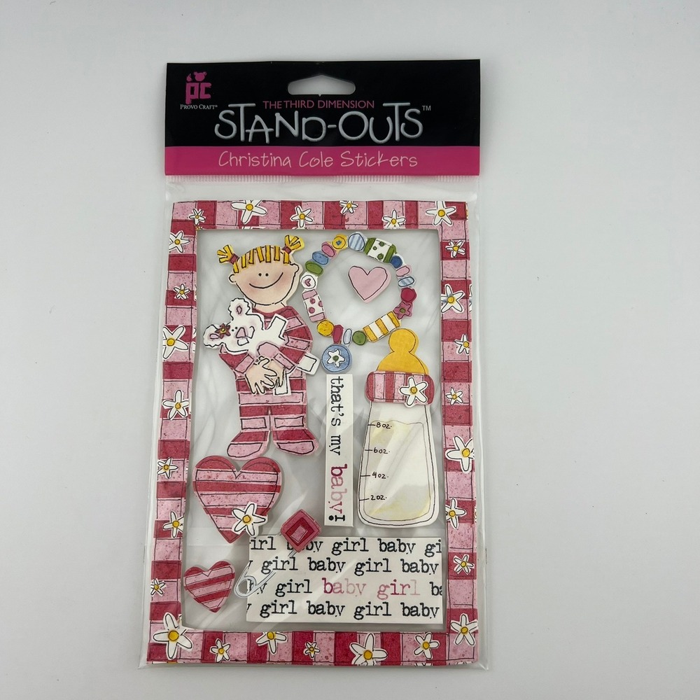 Provo‎ Craft Christina Cole Stand-Outs Baby Girl 3D Stickers 2003